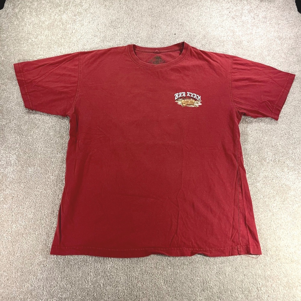 Newport Blue Bar Exam Graphic T-Shirt Mens XL Red Parrot Beer Tropical Humor